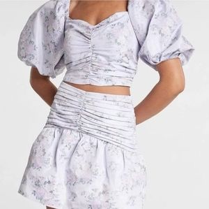 Express lavander corset top with puffy arms